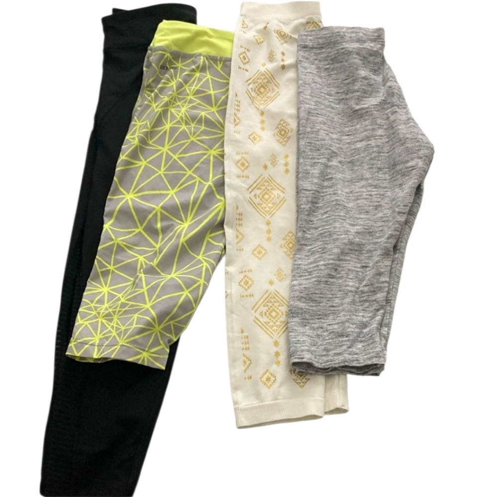Bundle Girls Leggings Set - Black, Gray, Cream